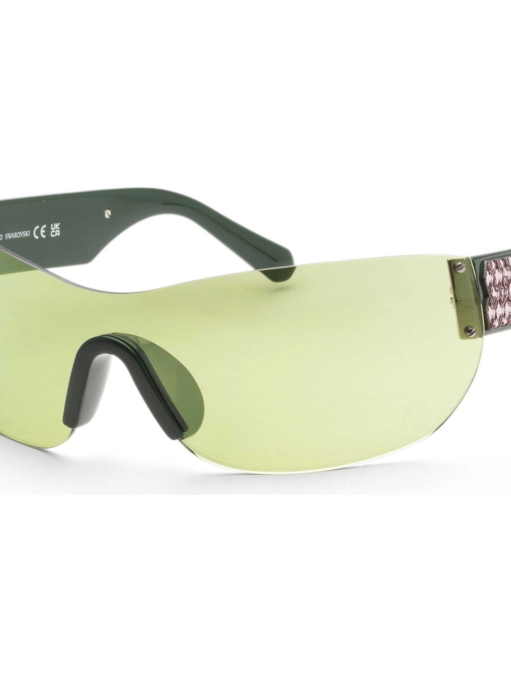 Rimless Shield Sunglasses in Light Olive Green